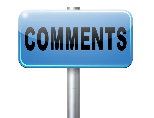 Comments road sign — Stock Photo, Image