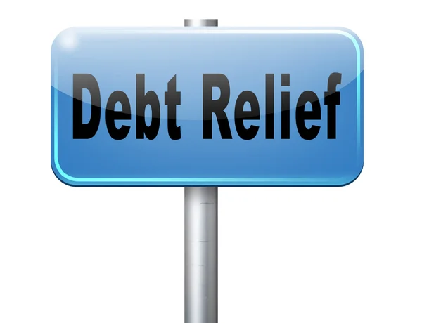 Debt relief, road sign billboard. — Stock Photo, Image