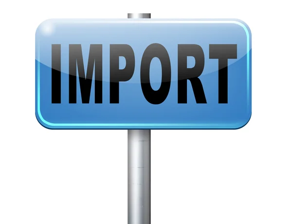 Import, road sign billboard. — Stock Photo, Image