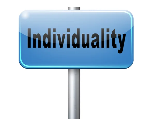 Individualiteit, verkeersbord billboard — Stockfoto