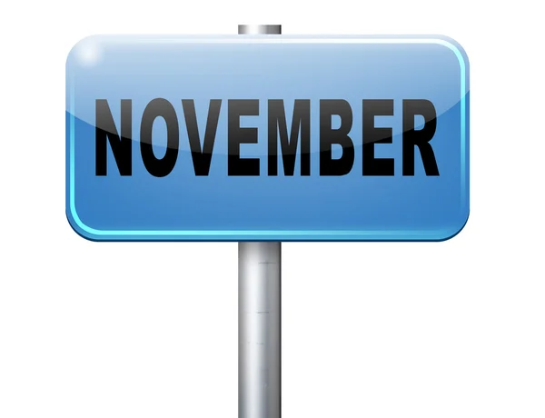 November, road sign billboard. — Stock Photo, Image