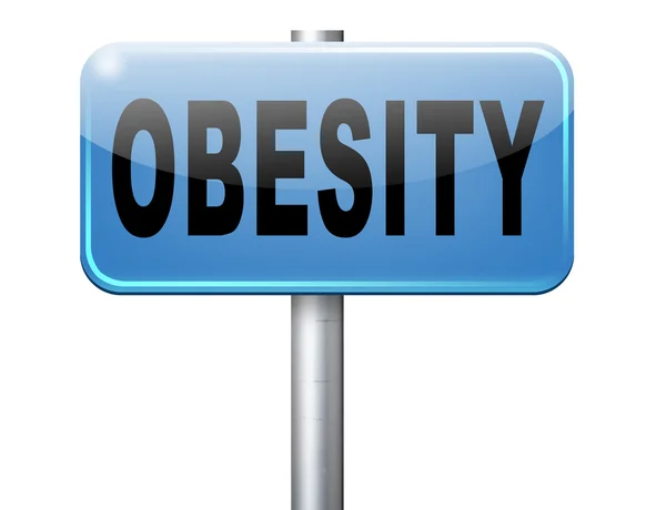 Obezite, yol işareti billboard. — Stok fotoğraf