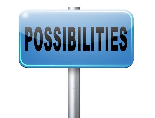 Possibilities road sign billboard — Stock Photo, Image