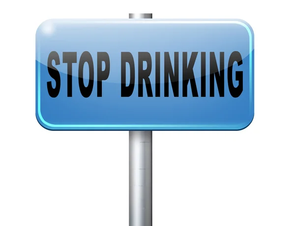 Pare de beber, cartaz sinalizador de estrada . — Fotografia de Stock