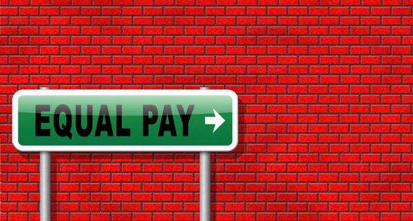 Equal pay road sign billboard. — Stock Photo, Image