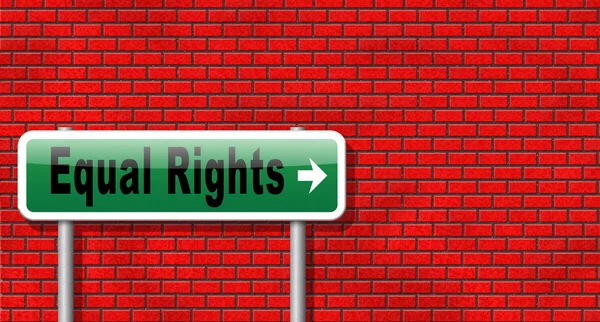 Equal rights, road sign billboard. — Stock Photo, Image