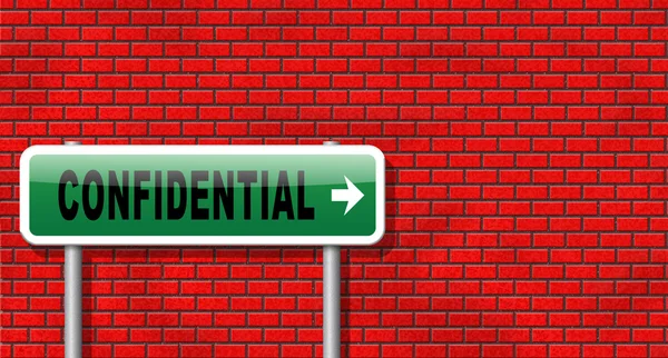 Confidential, road sign billboard — Stock Photo, Image