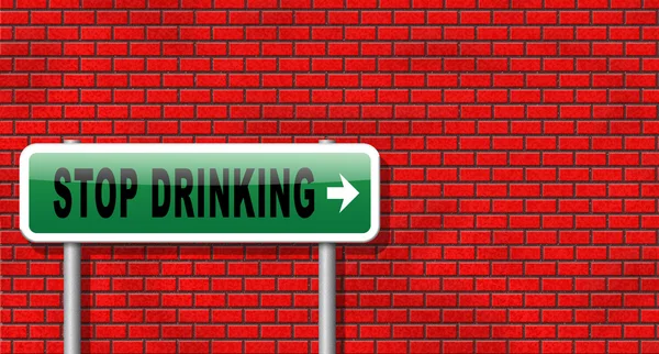 Stop drinking, road sign billboard. — Stock Photo, Image