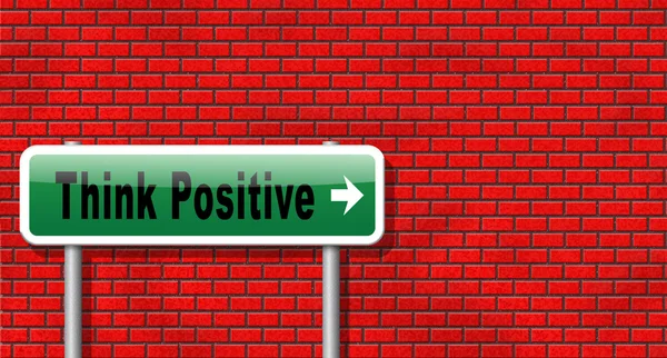 Positive thinking, road sign billboard — Stock Photo, Image