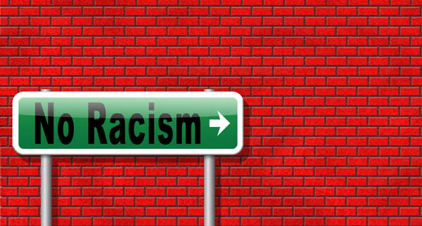 Parar racismo cartaz sinal de estrada — Fotografia de Stock