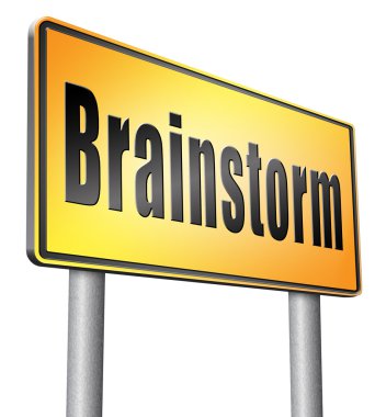 Beyin fırtınası, yol işaret billboard.