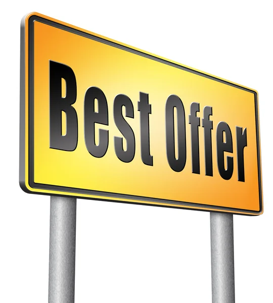 Best offer road sign billboard — Stock Photo, Image