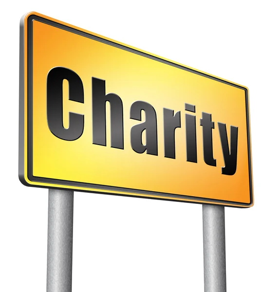 Charity, road sign billboard. — Stock Photo, Image