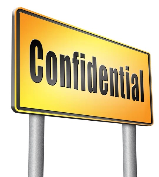 Confidential, road sign billboard. — Stock Photo, Image