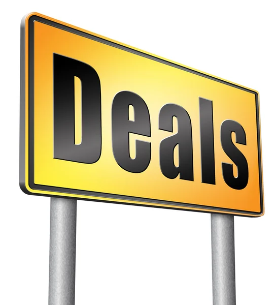 Deals road sign billboard. — Stock Photo, Image