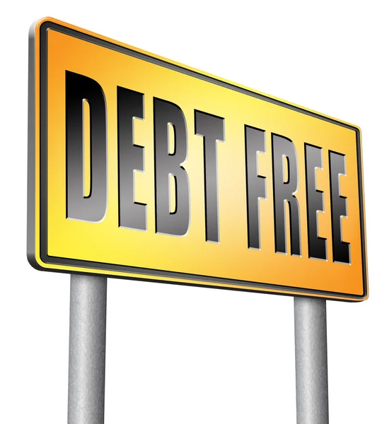 Debt free zone road sign billboard — Stock Photo, Image