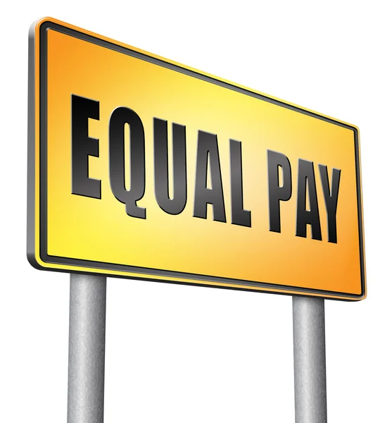 Equal pay, road sign billboard. — Stock Photo, Image