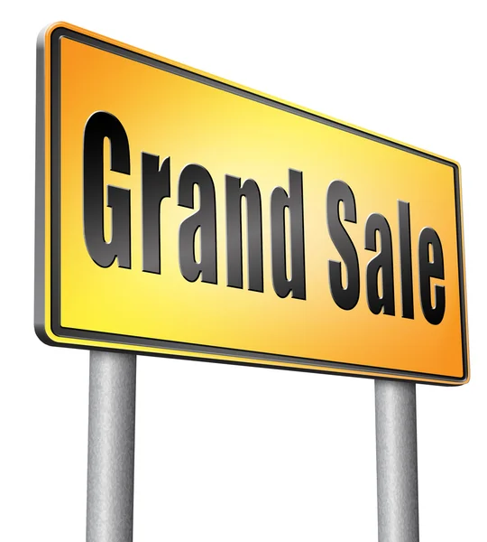 Grand prodej, billboard dopravní značka — Stock fotografie