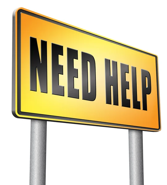 Need help road sign billboard — Stock Photo, Image