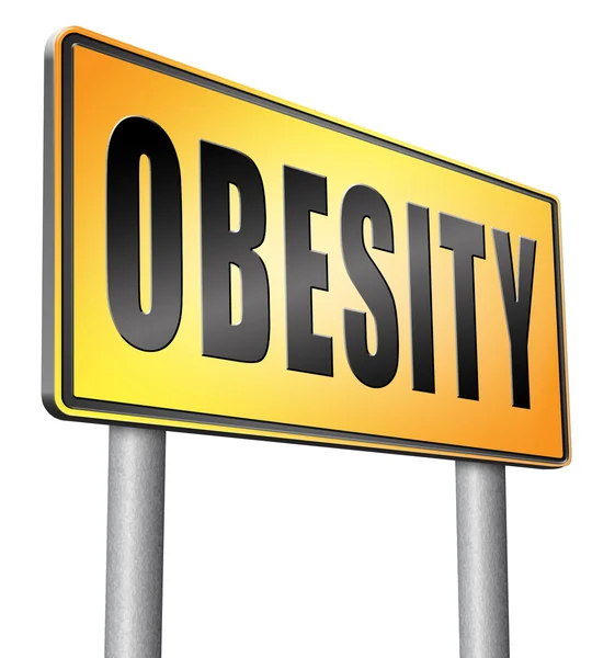 Obezite, yol işareti billboard — Stok fotoğraf