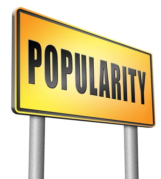 Populariteit, verkeersbord billboard. — Stockfoto