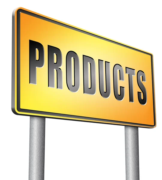 Produkte Straßenschild-Werbetafel — Stockfoto