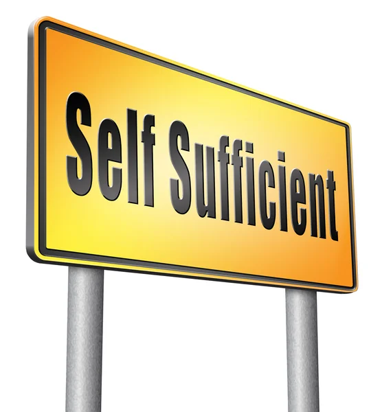 Self sufficiency road sign billboard — Stock Photo, Image