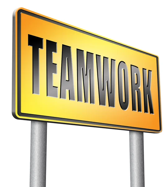 Teamwork road sign — Stock Photo, Image