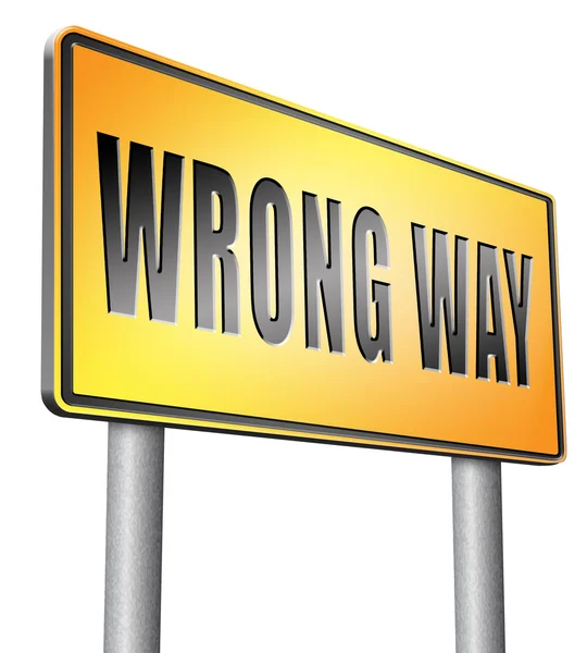 Wrong way big mistake — Stock Photo, Image
