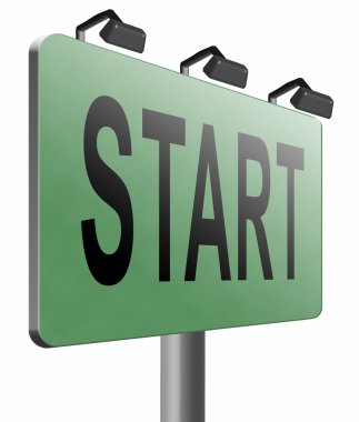 Başlangıç yeni bir başlangıç yol işareti billboard