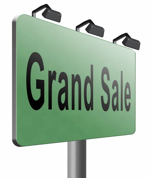Grand sale billboard road sign — Stock Photo, Image