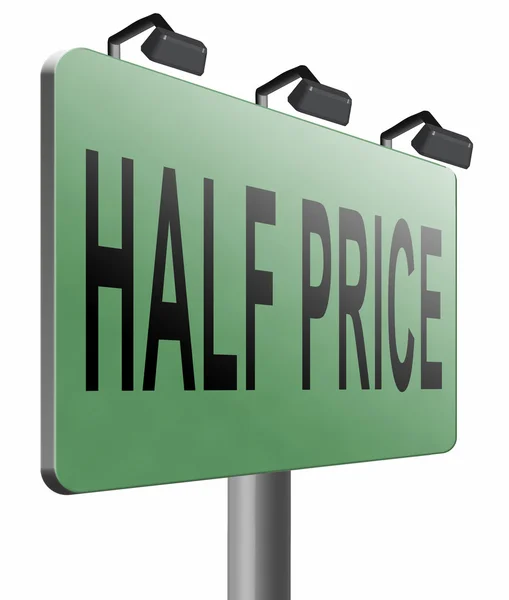 Verkoop vermindering van de halve prijs — Stockfoto