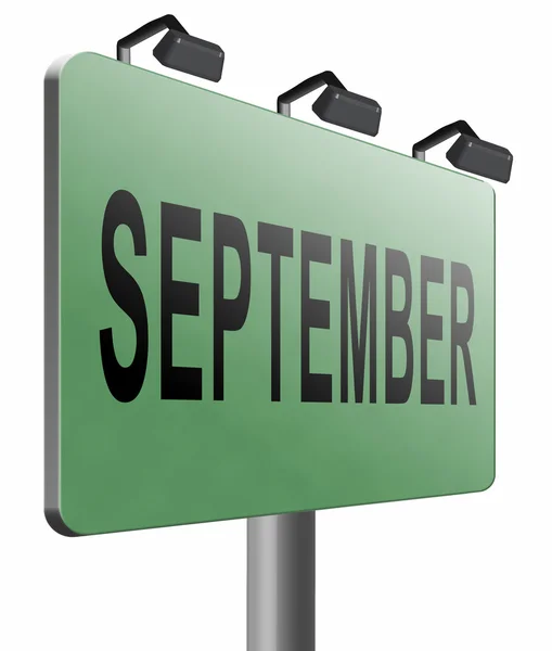 September verkeersbord — Stockfoto