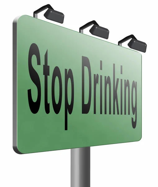 Stop drinking road sign billboard — Stock Photo, Image