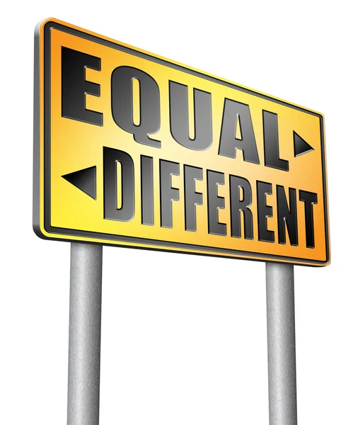 Gleichheit oder unterschiedliche Gleichheit — Stockfoto