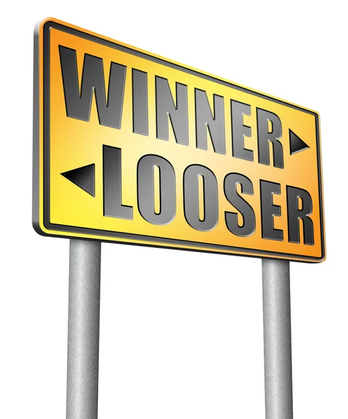 Vinnaren eller lösare Vägmärke — Stockfoto