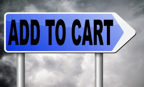 Add to cart road sign — Stock Photo, Image