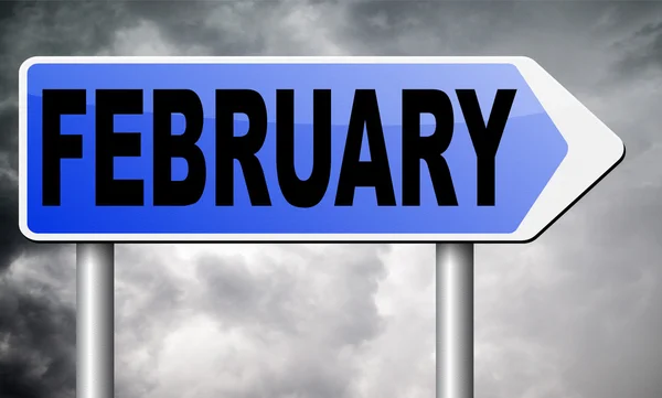 Февраль холодный следующий зимний месяц график и календарь — стоковое фото
