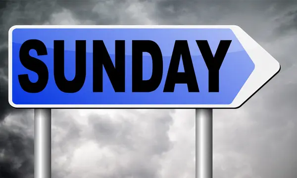 Sunday road sign — Stock Photo, Image
