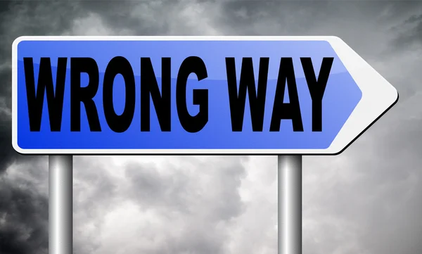 Wrong way sign — Stock Photo, Image