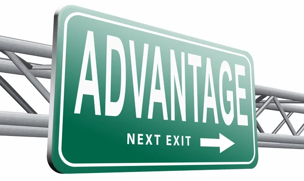 Advantages and benefits, competetive advantage — Stock Photo, Image