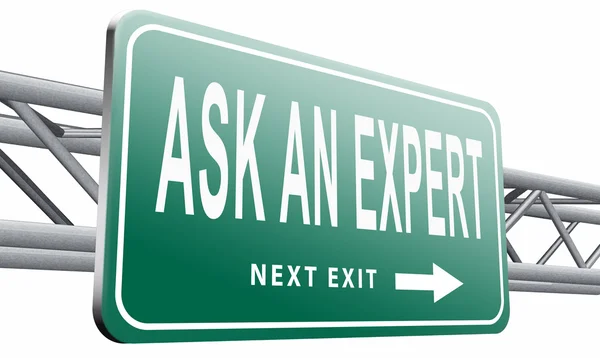 Demandez à un expert, expertise professionnelle . — Photo