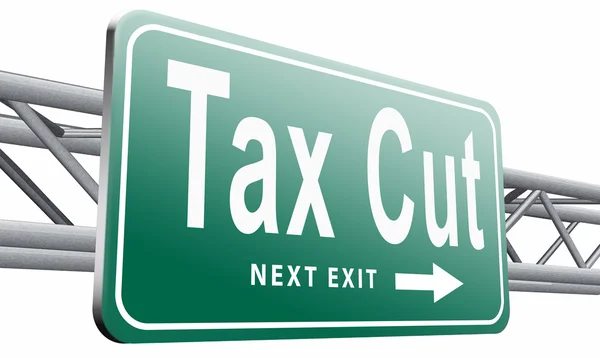 Tax cut road sign billboard — Stock Photo, Image