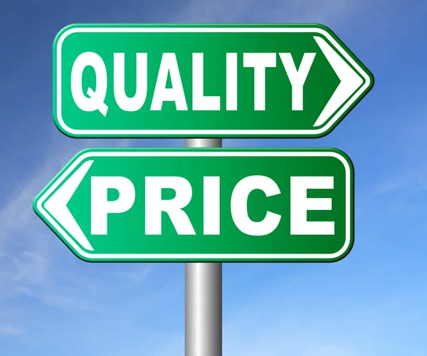 Quality versus product price — Stock Photo, Image