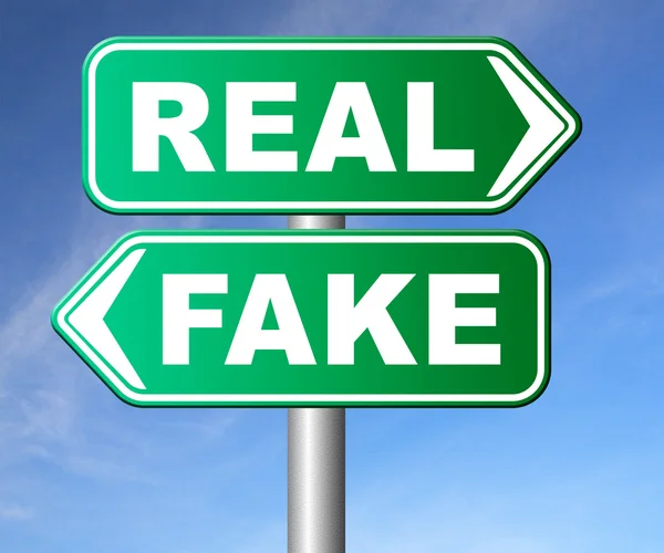 Fake versus real sign — Stock Photo © kikkerdirk #73976737