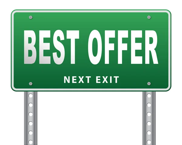 Best offer road sign billboard — Stock Photo, Image