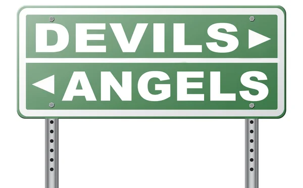 Devil and angel good or evil — Stock Photo, Image