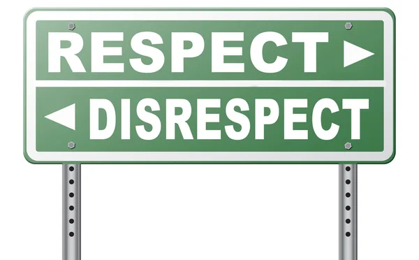 Respekt respektlöshet ge — Stockfoto