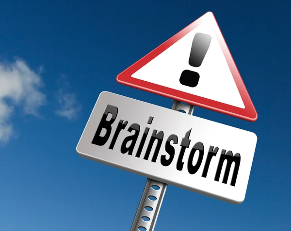 Brainstorm trabalho em equipe para uma ideia criativa e fresca — Fotografia de Stock