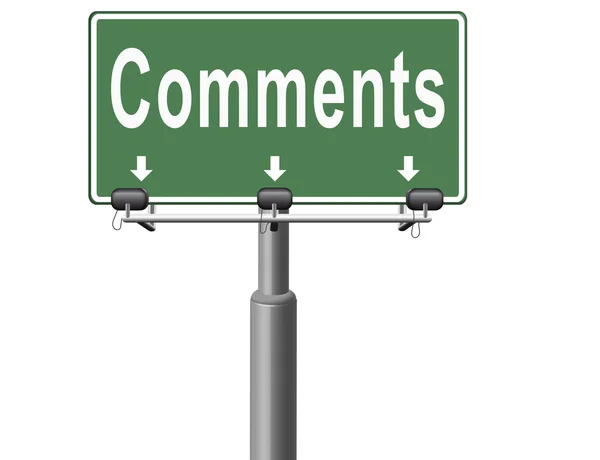 Comments road sign — Stock Photo, Image